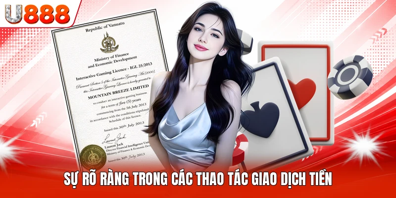 Sự rõ ràng trong các thao tác giao dịch tiền